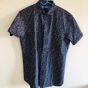 Bold Floral Print Short Sleeve Shirt